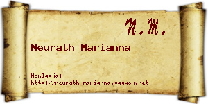 Neurath Marianna névjegykártya